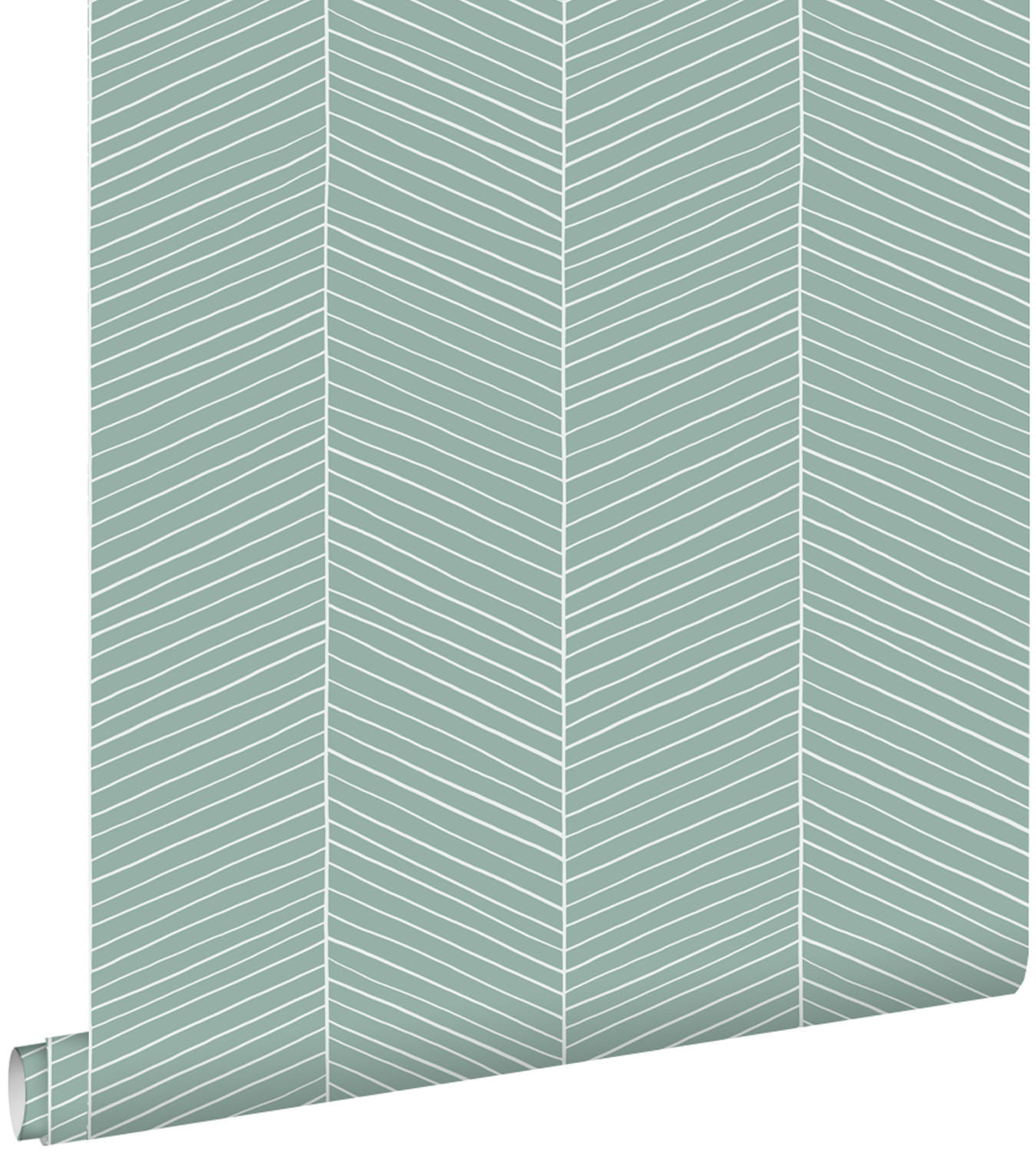 TAPETE Fischgrätmuster 53 cm x 10.05 m - Grün, Papier (53/1000cm) - ESTAhome