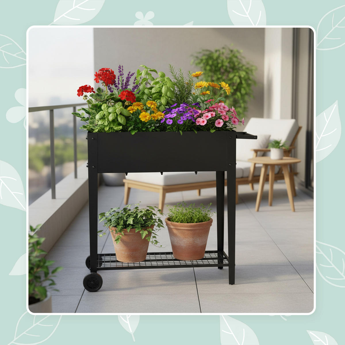 GREDICA - crna, metal/plastika (85/80/50cm) - Relaxdays