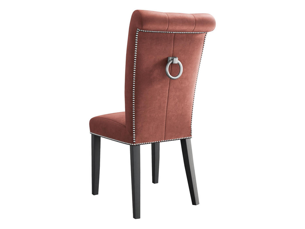 POLSTERSTUHL Christina, Holzfarbe: Schwarz - Schwarz/Rosa, Holz/Textil (47/103/68cm) - MIRJAN24