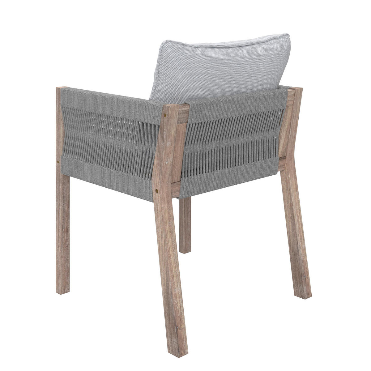 GARTENSET Aldina Steingrau Holz/Outdoorstoff - Grau, Holz - Bessagi Garden