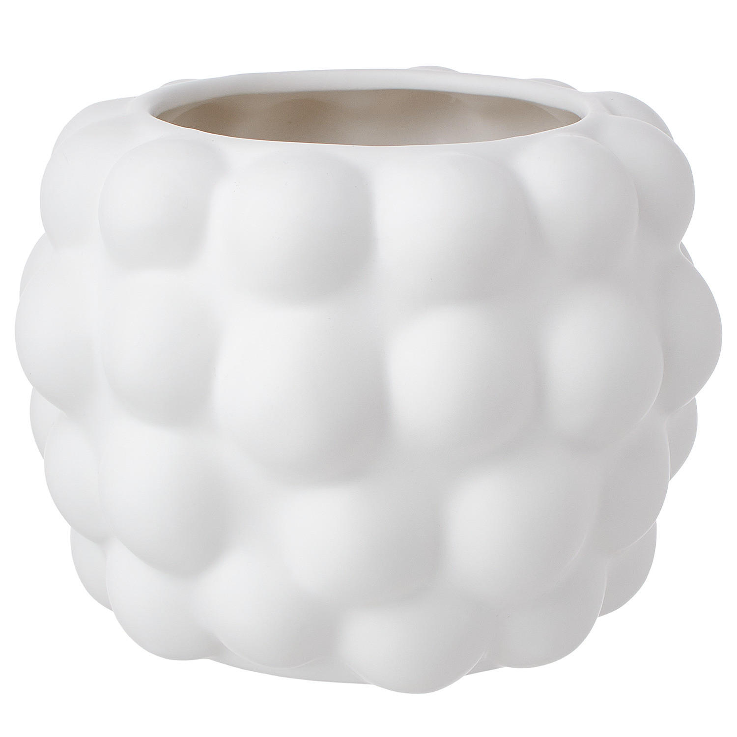 BLUMENÜBERTOPF Cloudy - Weiß, Stein (13cm) - BUTLERS