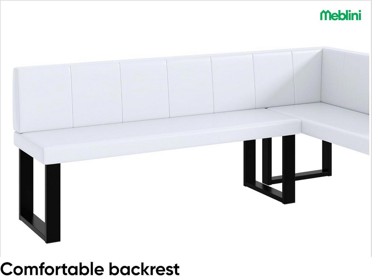 ECKBANK PETER_U - Weiß, Leder (142/196cm) - Meblini
