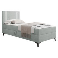 BOXBETT Ono 1, Setite: Links - Hellgrau/Schwarz, Holz/Textil (90/200cm) - MIRJAN24