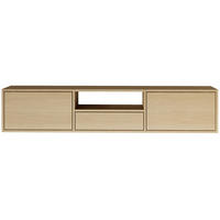 TV-LOWBOARD hängend, 3 Klappen und Ablage, Eiche, 150 cm - Beige, Holzwerkstoff (150.1/30/30cm) - Selsey