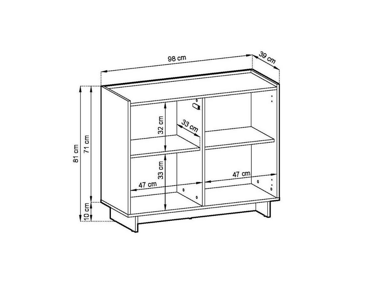 KOMMODE ZENITH 98/82/39cm mit Schubladen 2 Türen Braun - Braun, Holzwerkstoff (98/82/39cm) - MASSENO