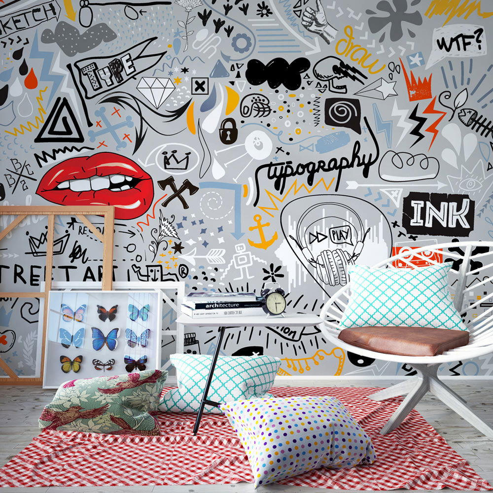VLIESTAPETE Bunt 400/280 cm - Multicolor/Grau, Textil (400/1cm) - KUNSTLOFT