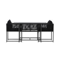 GARTENSET, Noto, Tisch Schwarz, Stahl, 61 x 120 x 73 cm, 3-teilig - Schwarz, Metall - ebuy24