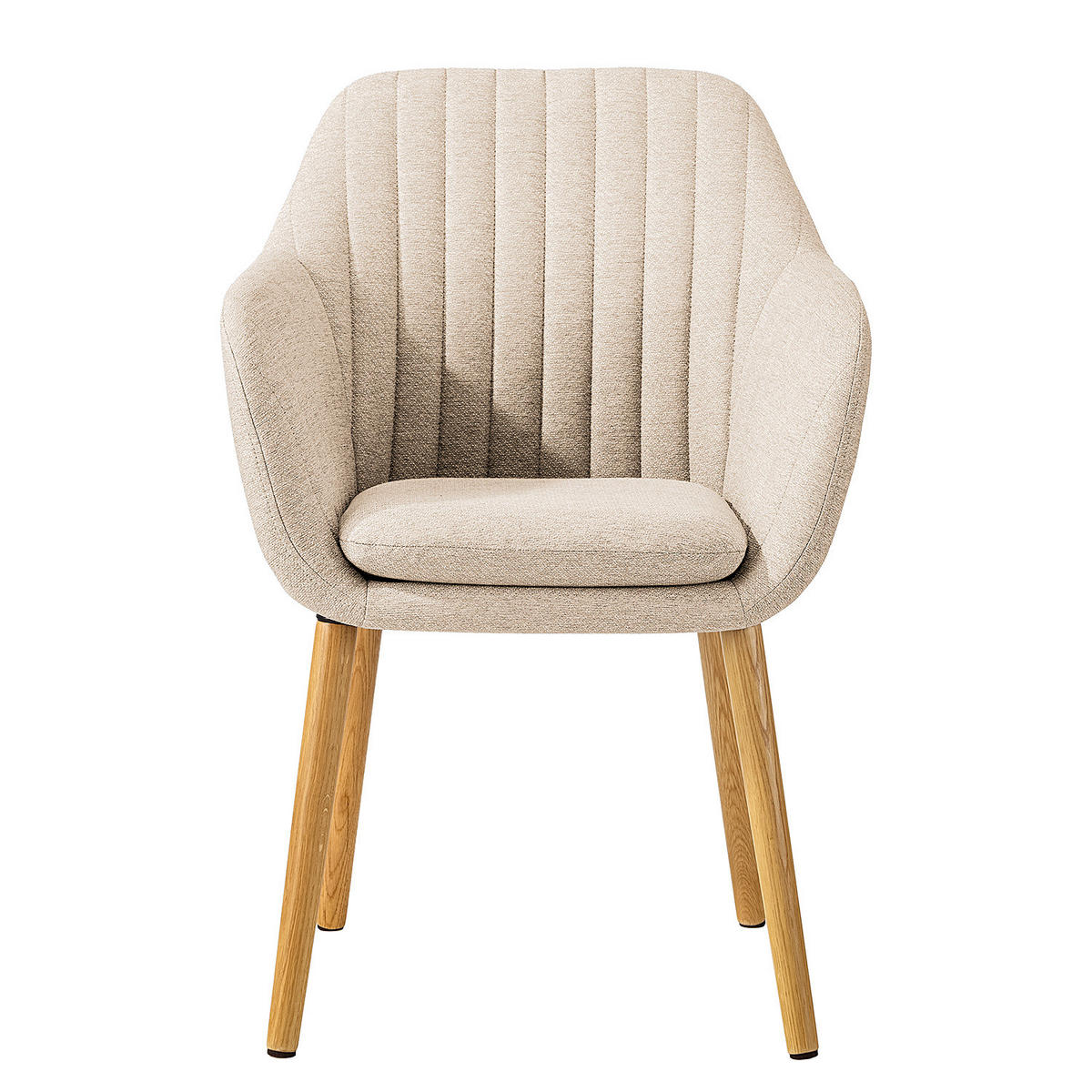 ARMLEHNENSTUHL - Eichefarben/Beige, Eichenholz/Holz (57/83/61cm) - home24
