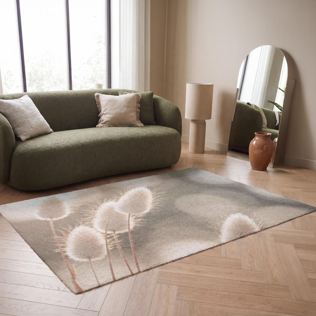 KOBERCE - Chvostoskok - Biely - Slnečné svetlo - 180x120 cm - béžová, textil/plast (180/0.4cm) - OnlyWow