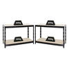 WERKBANK Tiger 2er-Set mit 2x 300 kg pro Fachboden 90x140x60 cm Schwarz - Schwarz, Metall (280/90/60cm) - PROREGAL