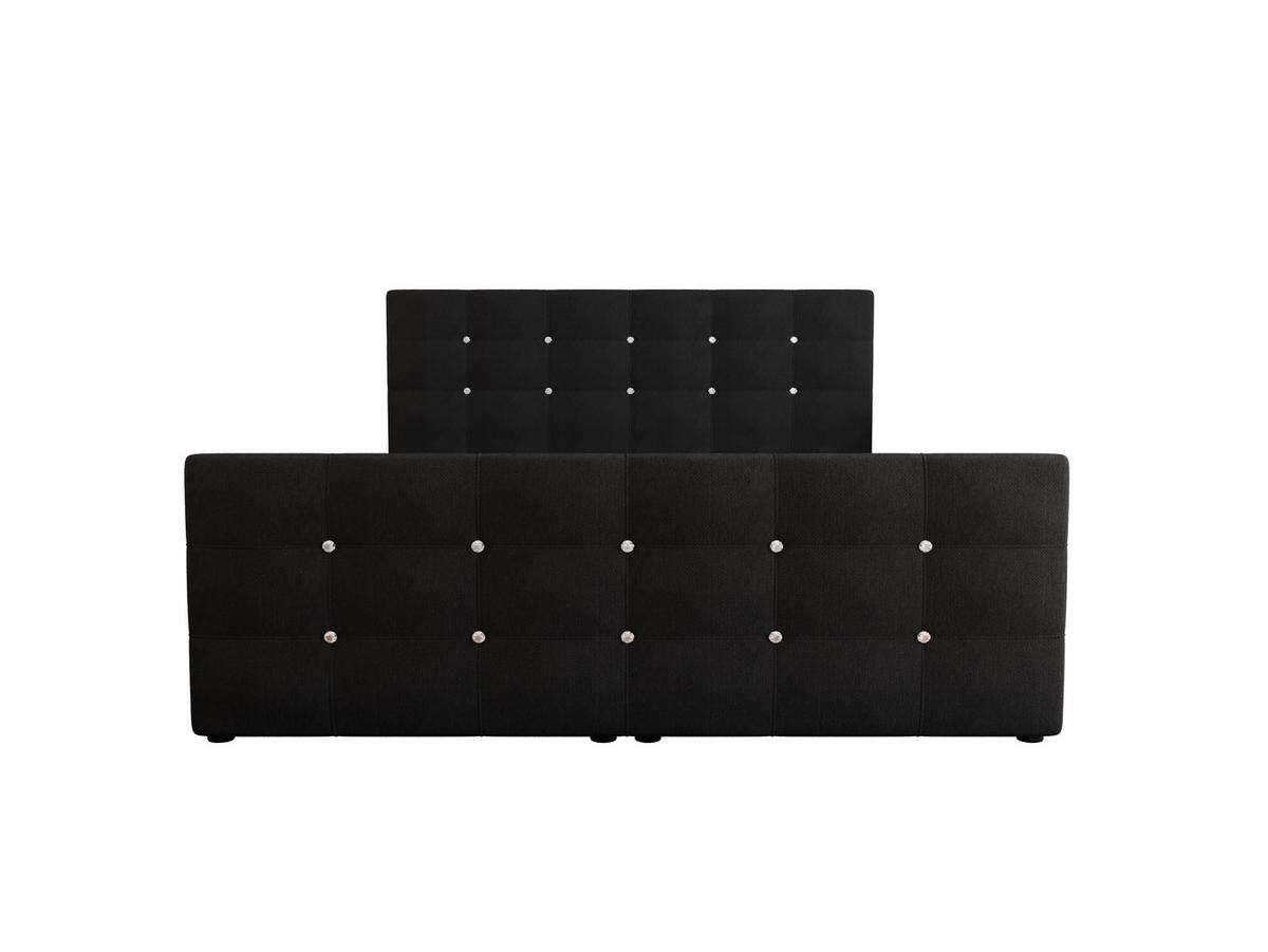 BOXBETT KLEO 200x200, mit Matratze H3 und Topper, Cosmic 100 - Schwarz, Holz/Kunststoff (200/200cm) - Bedante