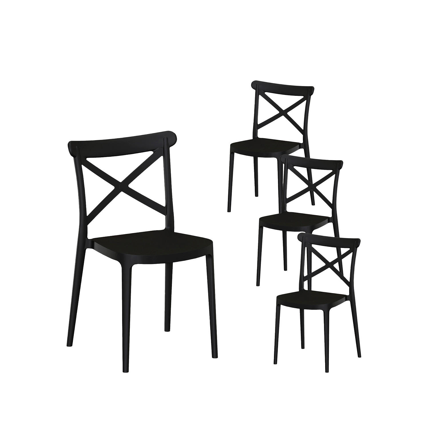 GARTENSTUHL Birk Grau 48 cm x 81 cm 4er-Set - Grau, Kunststoff (48/81/53cm) - Klast Home