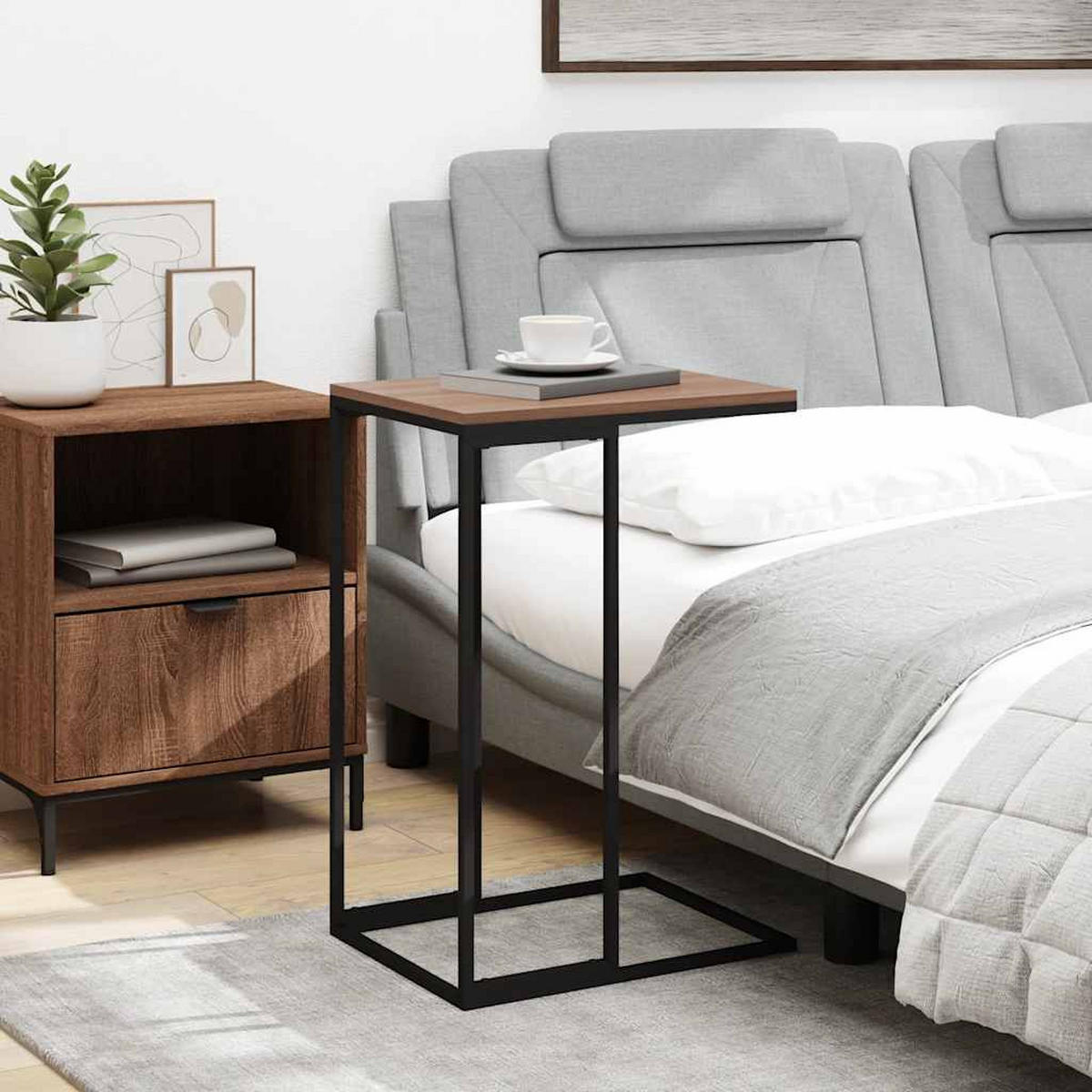 BEISTELLTISCH Industrial-Stil 40/30/59 cm aus Holzwerkstoff, Eisen Schwarz - Schwarz, Holz (30/40/59cm) - vidaXL