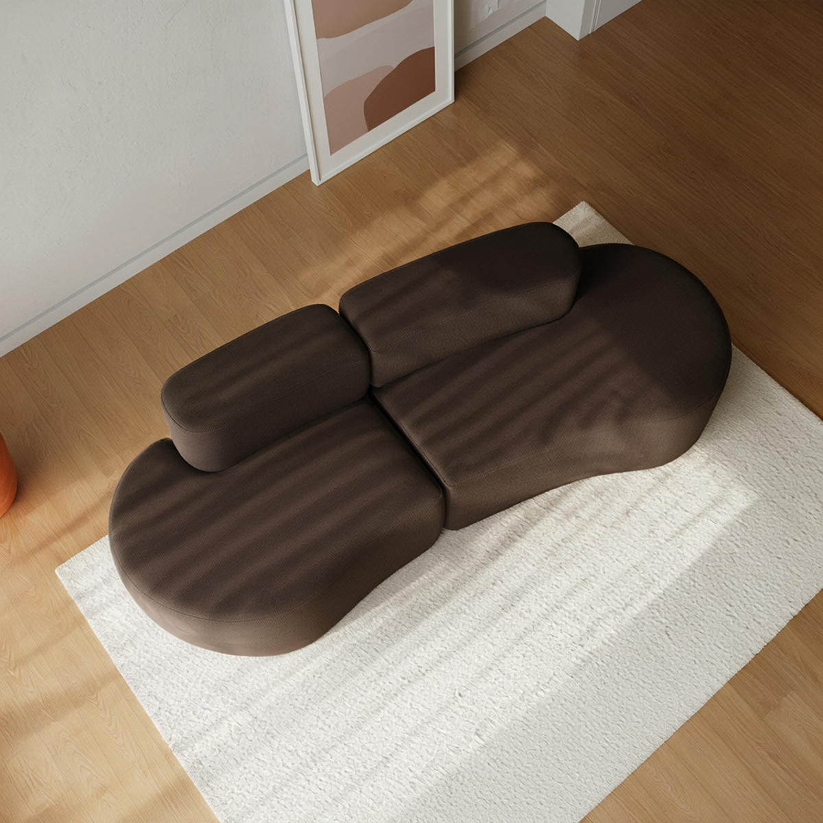 SOFA Lounge Dunkle Schokolade 2-Sitzer - Dunkelbraun, Textil (240/75/102cm) - COCO Living