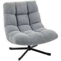 LOUNGESESSEL Chenille Stahl Grau - Grau, Textil/Metall (75/90/95cm) - HOMCOM