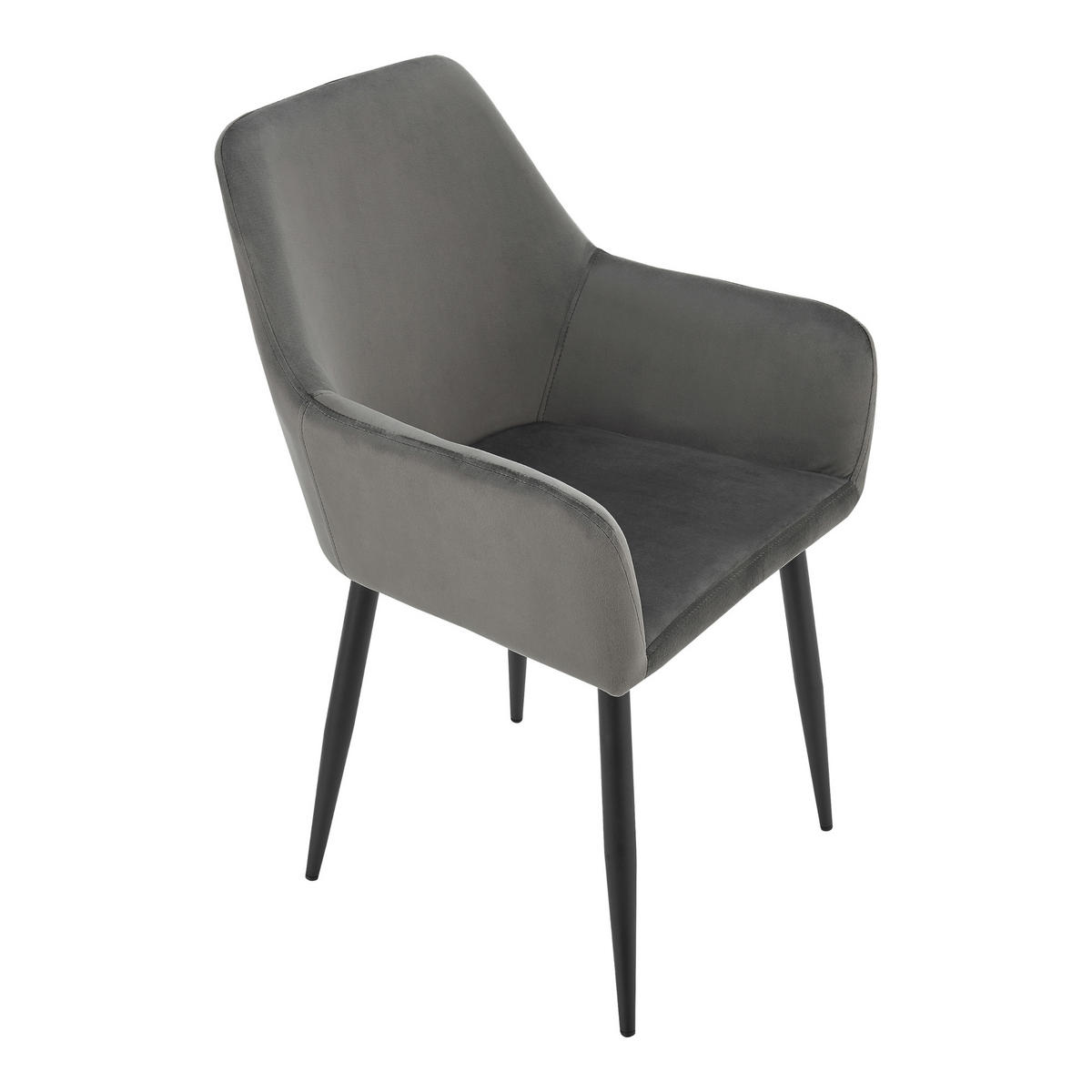 ESSZIMMERSTUHL Hollola im 2er-Set - Grau, Metall (57/86/56cm) - [en.casa]