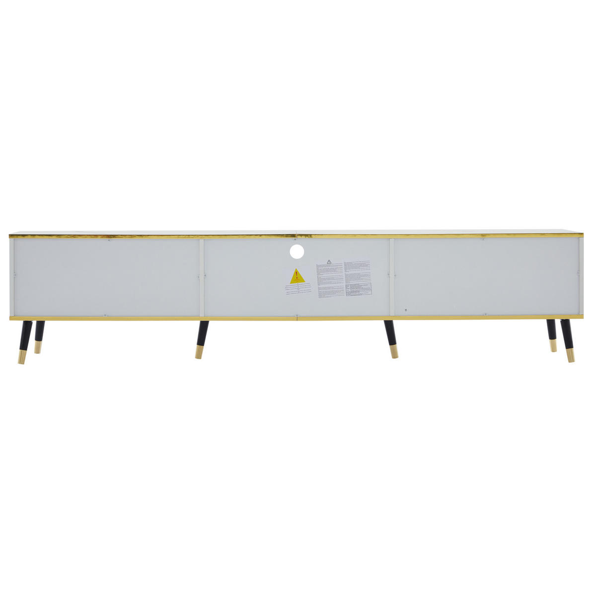TV-LOWBOARD aus Spanplatte 200x40x46 cm Weiß in Marmoroptik mit Stauraum - Weiß, Holzwerkstoff (200/46/40cm) - IVMEU