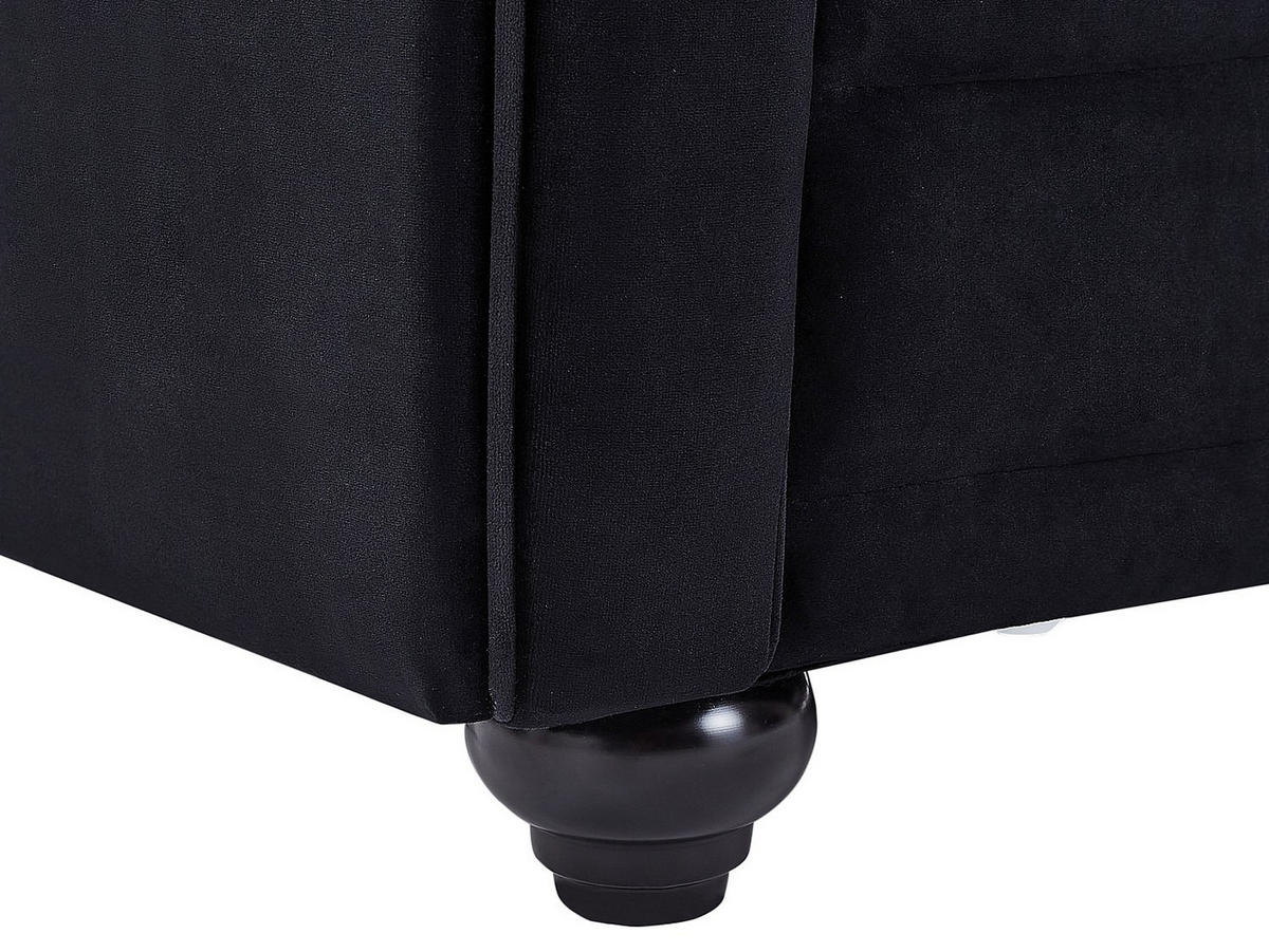 SOFAGARNITUR ohne Schlaffunktion - 6 Personen-Sitzer - Samt, Stoff - Schwarz - - Schwarz, Textil (205/72/88cm) - Vente-Unique