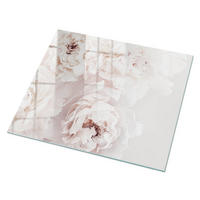 GLASPLATTE 80x60 cm – Cremefarbene Pfingstrosen - Creme, Glas (0.4/80/60cm) - ArtPrintCave