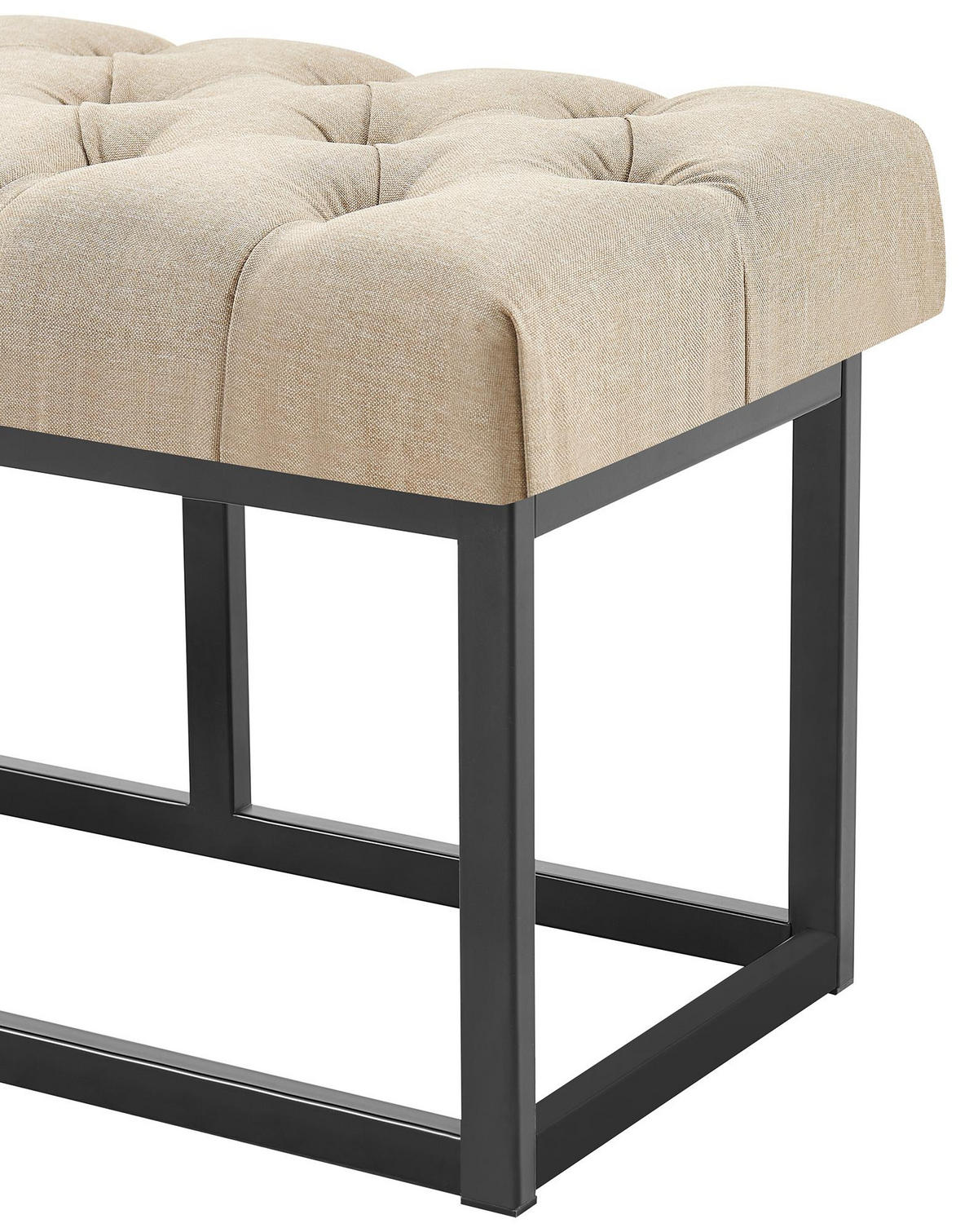 SITZBANK 150/38 cm Stoff Taupe - Taupe/Schwarz, Textil/Metall (150/46/38cm) - CLP