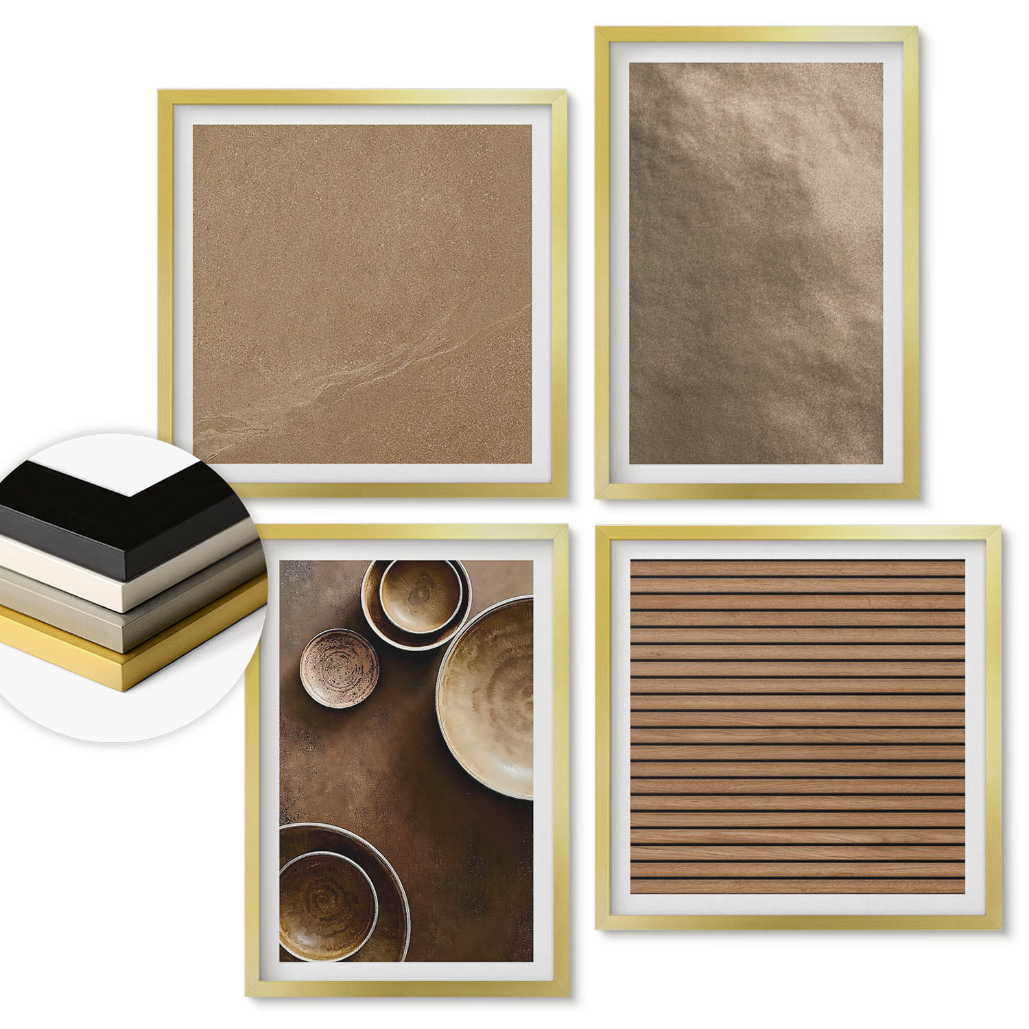 ArtPrintCave Wandbilder Gold 50x50 cm