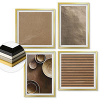 WANDBILDER 4er Set - 50x50 cm & 40x60 cm Goldrahmen - Moderne Steinstrukturen - Goldfarben, Kunststoff (50/50cm) - ArtPrintCave