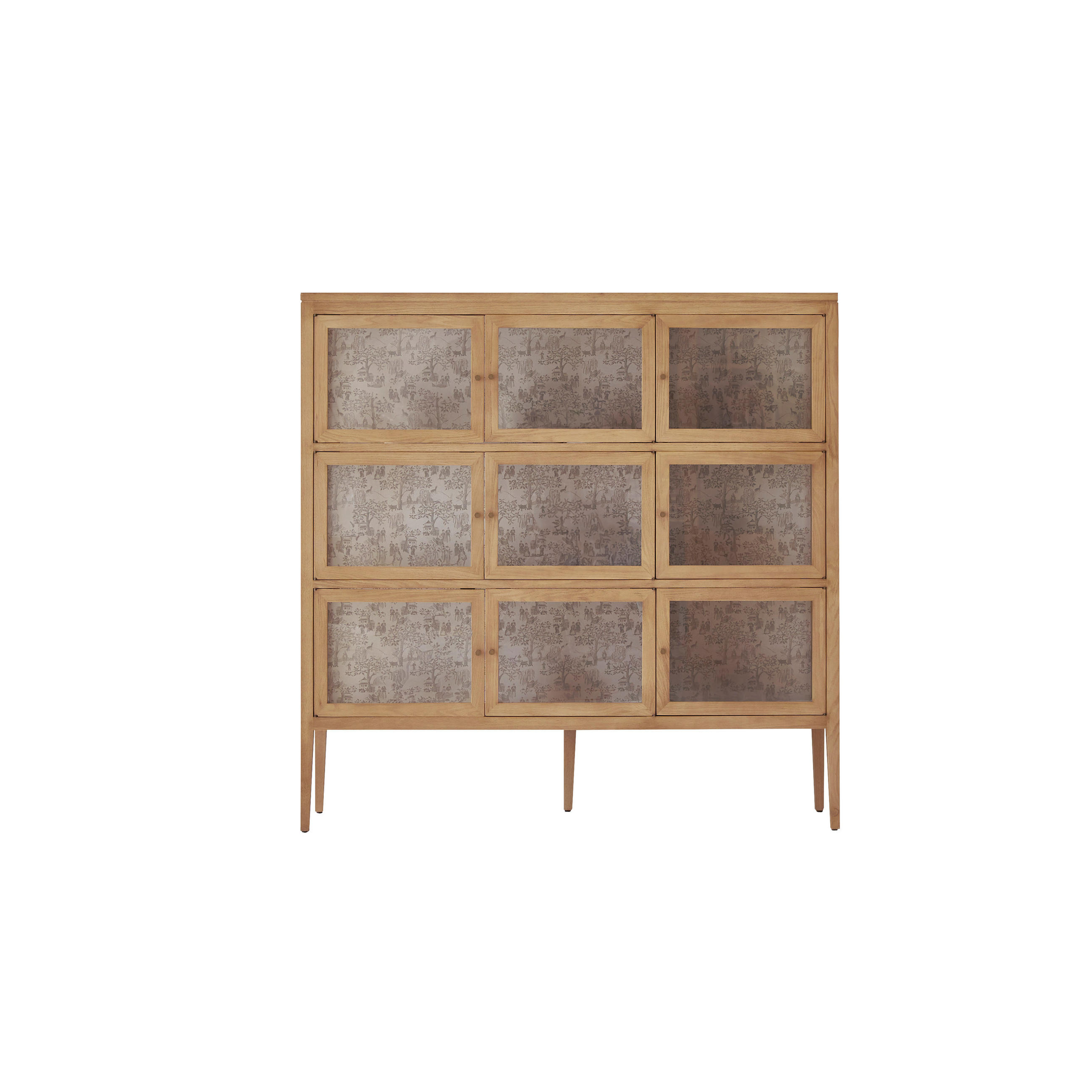 VITRINENSCHRANK Tana Natur aus Eiche - Naturfarben, Holz (160/160/40cm) - Tikamoon