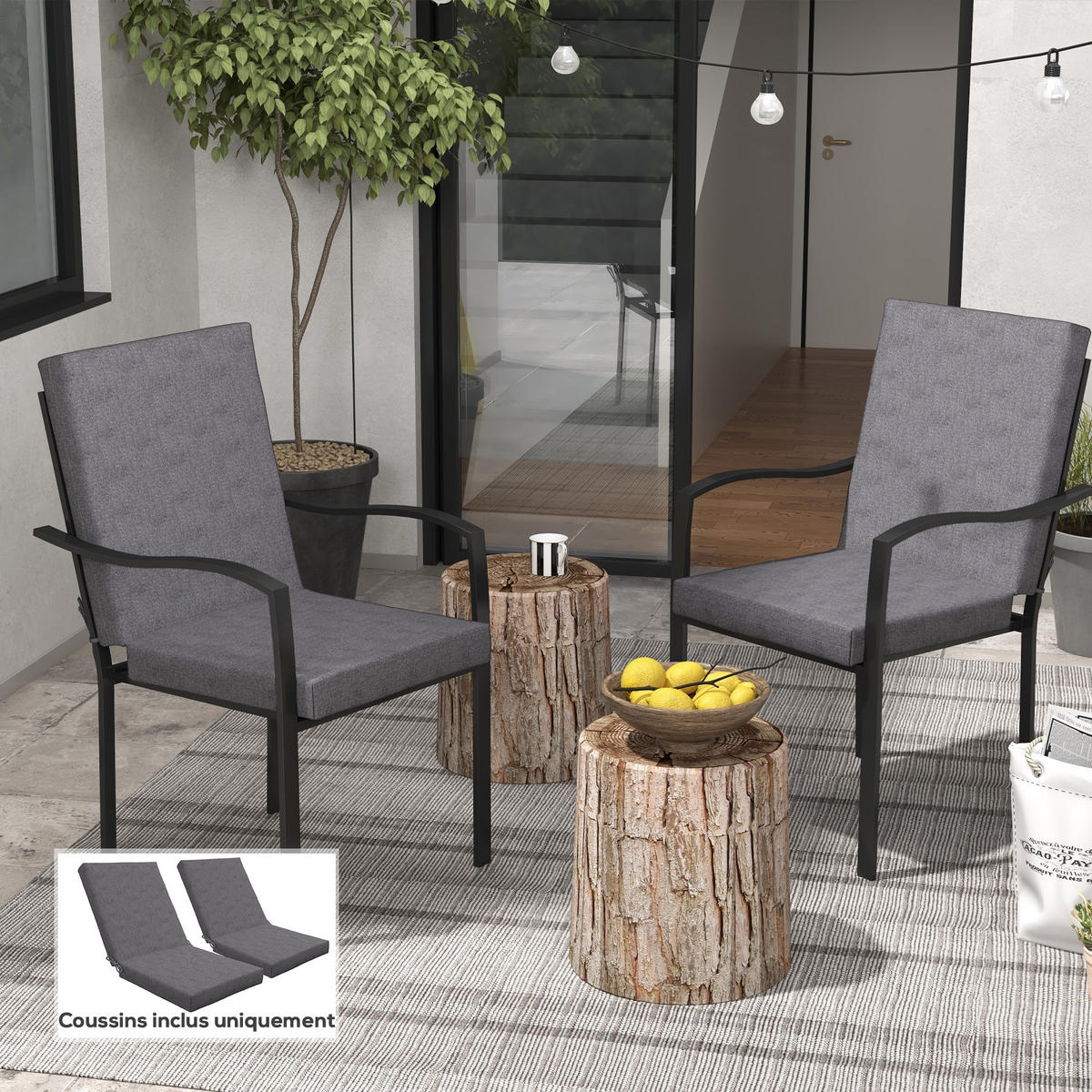 SITZKISSEN DE-17702 Dunkelgrau - Dunkelgrau, Textil (112/51/8cm) - ComfortXL