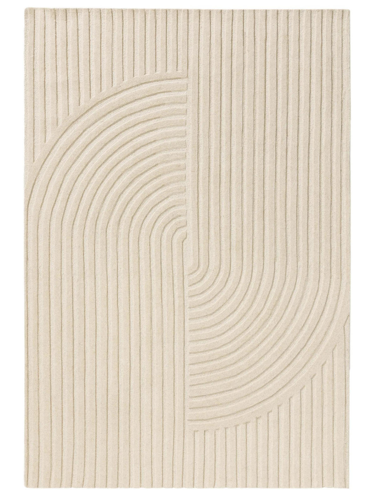 VOLNENA preproga Yanis Slonokoščena/Zelena 160x230 cm - krem, tekstil/naravni materiali (160/230cm) - benuta Pure