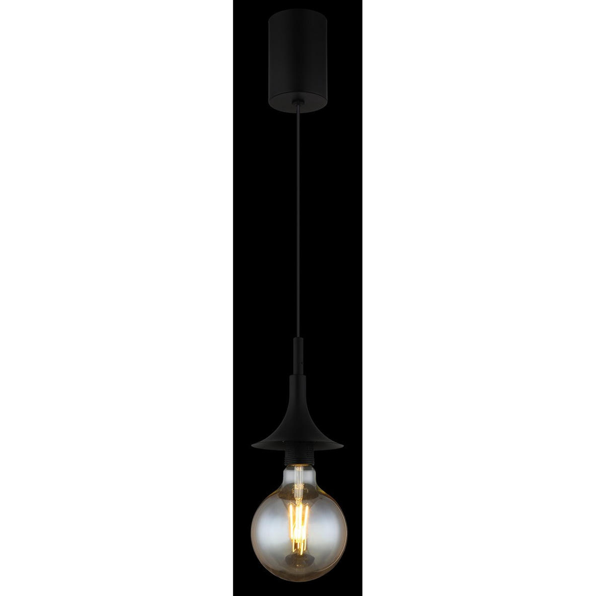 PENDELLEUCHTE MAXY, Schwarz, Metall, matt - Schwarz, Metall (12/12/125cm) - Globo Lighting