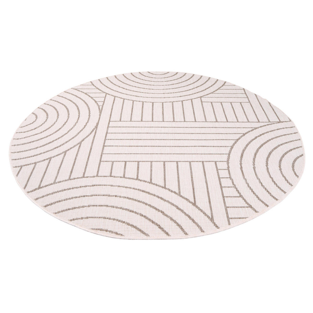 OUTDOOR-TEPPICH DuoRug 5842 Creme 160x160 cm - Beige, Textil (160/160cm) - carpet city