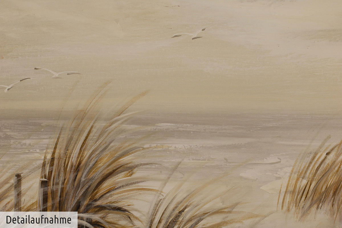ACRYLBILD HANDGEMALT 90/60 cm - Beige, Holz/Textil (1.5/60cm) - KUNSTLOFT
