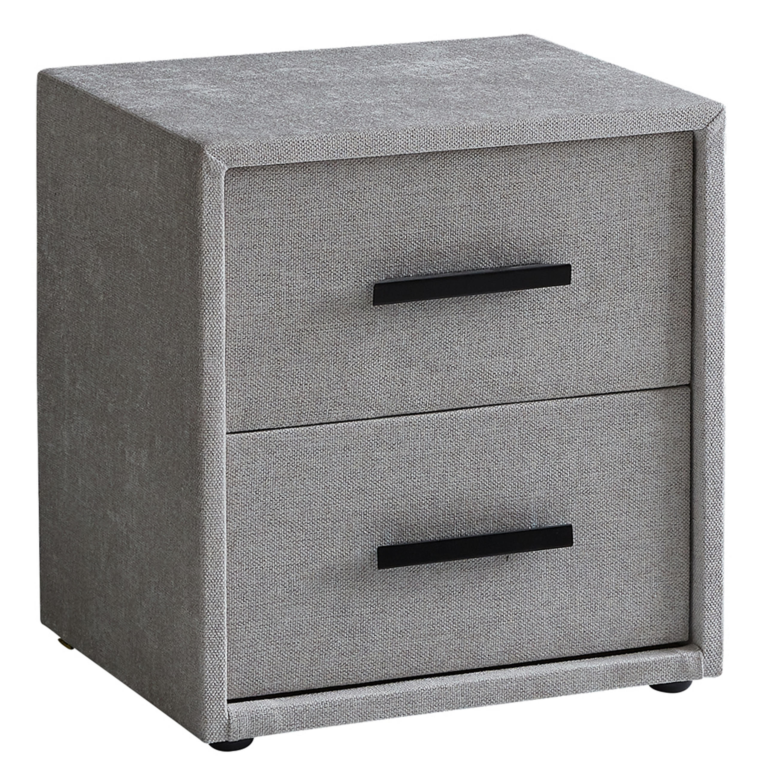 NACHTTISCH ARIANA 49/42/53 cm, Greige, zwei Schubladen - Greige/Schwarz, Holz/Kunststoff (49/53/42cm) - Consilio Concept