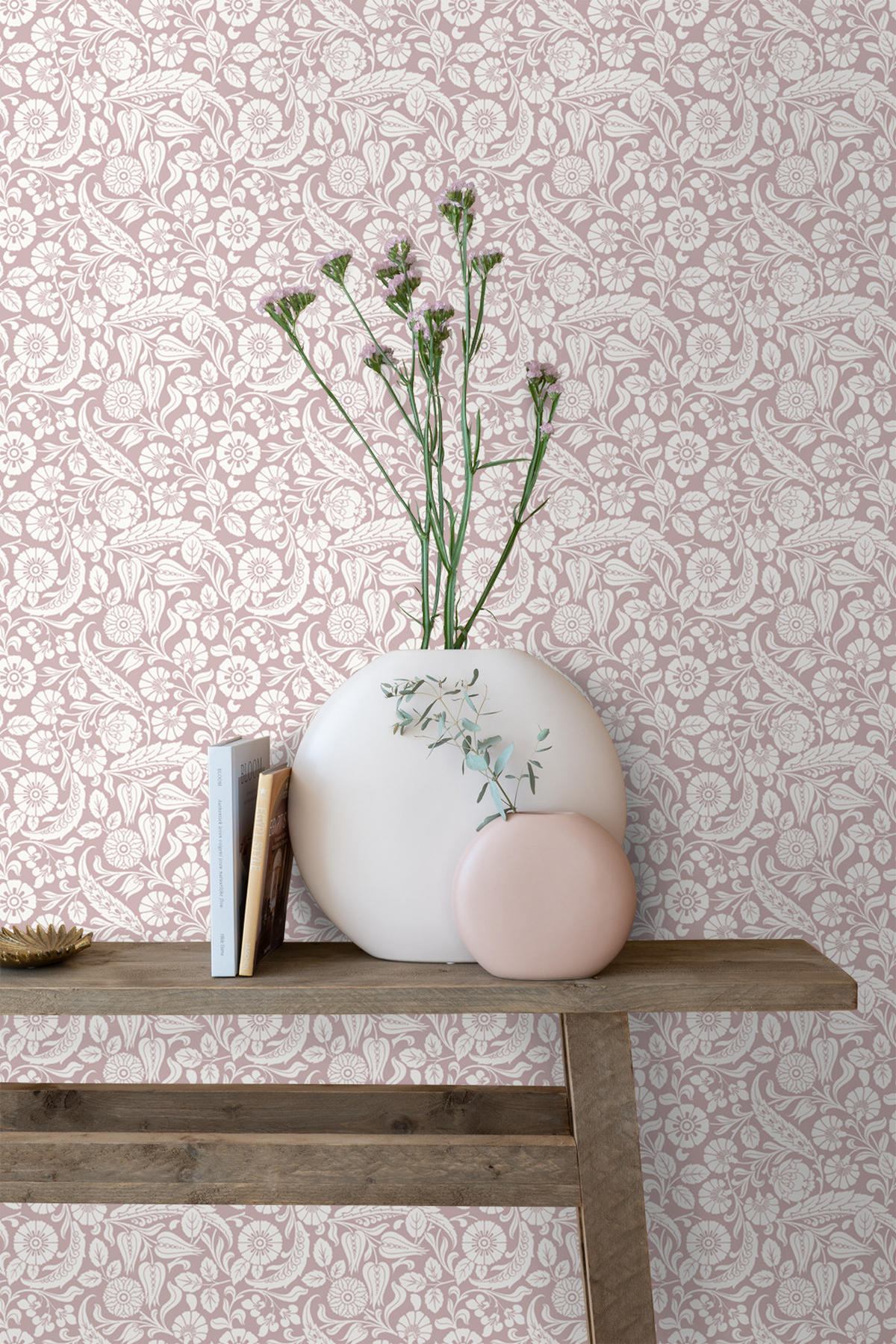 TAPETE Blumenmuster 50 x 900 cm - Lila, Papier (50/900cm) - ESTAhome