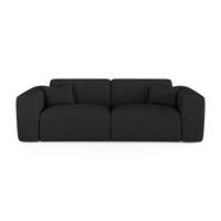 SCHLAFSOFA GERADE Bouclé-Stoff Dunkles Anthrazit 214cm - Anthrazit, Textil (214/73/95cm) - Sia Home