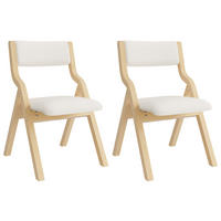 ESSZIMMERSTÜHLE 2er-Set Klappbar Massivholz Leinen Beige - Beige, Holz (55/81/49cm) - FLIEKS