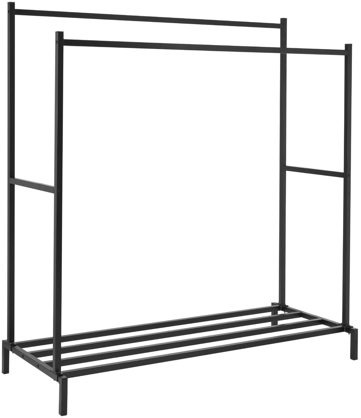 KLEIDERSTÄNDER Emil 150x62x160cm Metall Schwarz Kleiderstange - Schwarz, Metall (150/160/62cm) - DELUKE