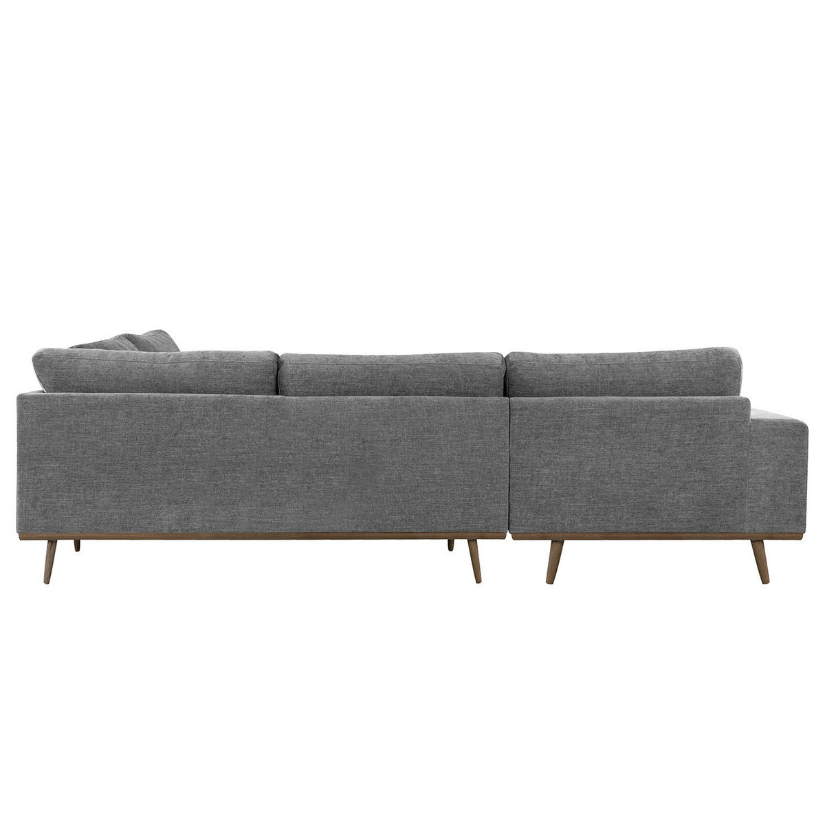 ECKSOFA mit Ottomane - Eichefarben/Dunkelgrau, Eichenholz/Textil (287/219cm) - home24