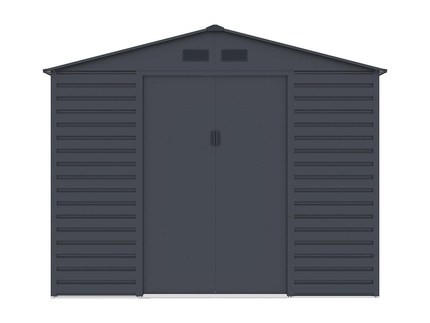 SCHREBERGARTENHAUS - 267 cm x 309 cm - metall - anthrazitgrau Adelmo - Anthrazit, Metall (267/221/309cm) - Vente-Unique
