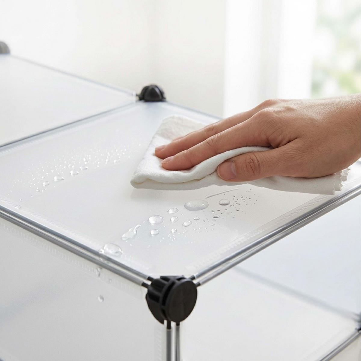 SKOSKÅP Transparent 10 plan - Transparent, Plast/Metall (49/176/37cm) - Relaxdays