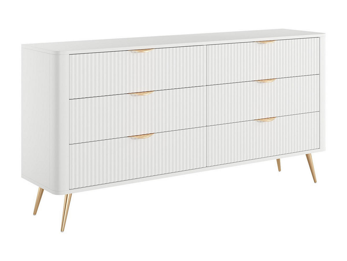 KOMMODE - 163.2 cm x 38 cm - holz - weiß Elonaria - Weiß, Holz/Metall (163/81/38cm) - Vente-Unique