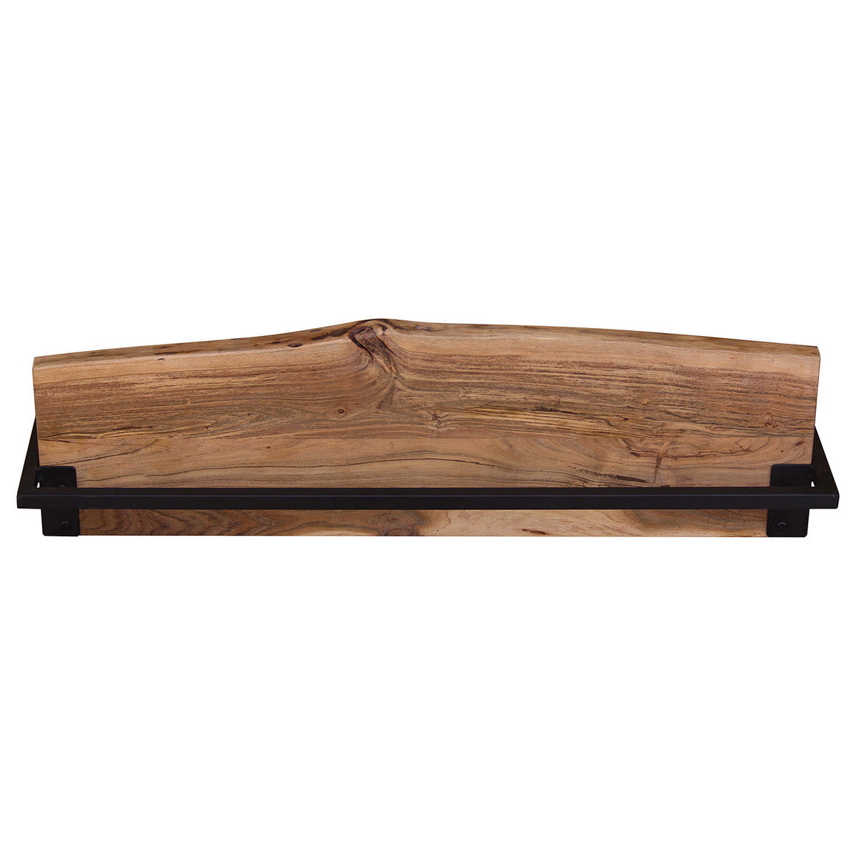 WANDREGAL - Akazie massiv / Metall - Akaziefarben, Metall (100/30/26cm) - home24