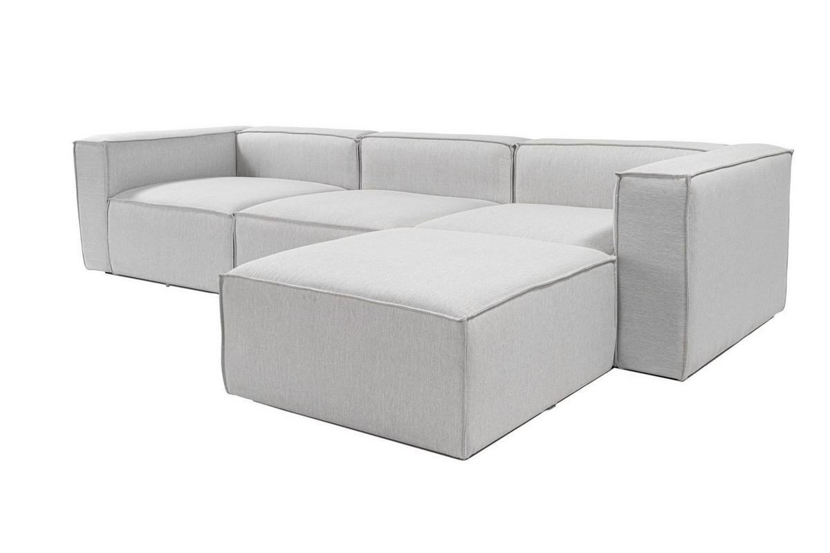 ECKSOFA beidseitig montierbar - Schwarz/Grau, Holz/Kunststoff (296/185cm) - myHomelando