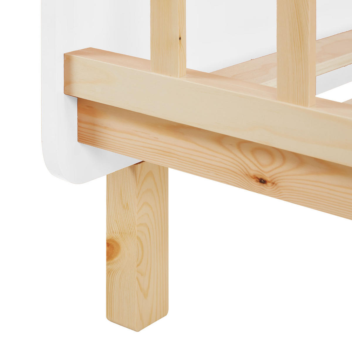KINDERBETT Weiß 90/200 Lattenrost Rausfallschutz - Weiß, Holz (100/67/208cm) - Homestyle4u
