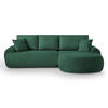 ECKSOFA Teddy L dunkelgrün, Bouclé-Stoff, rechts - Schwarz/Grün, Textil (270/170cm) - Beautysofa