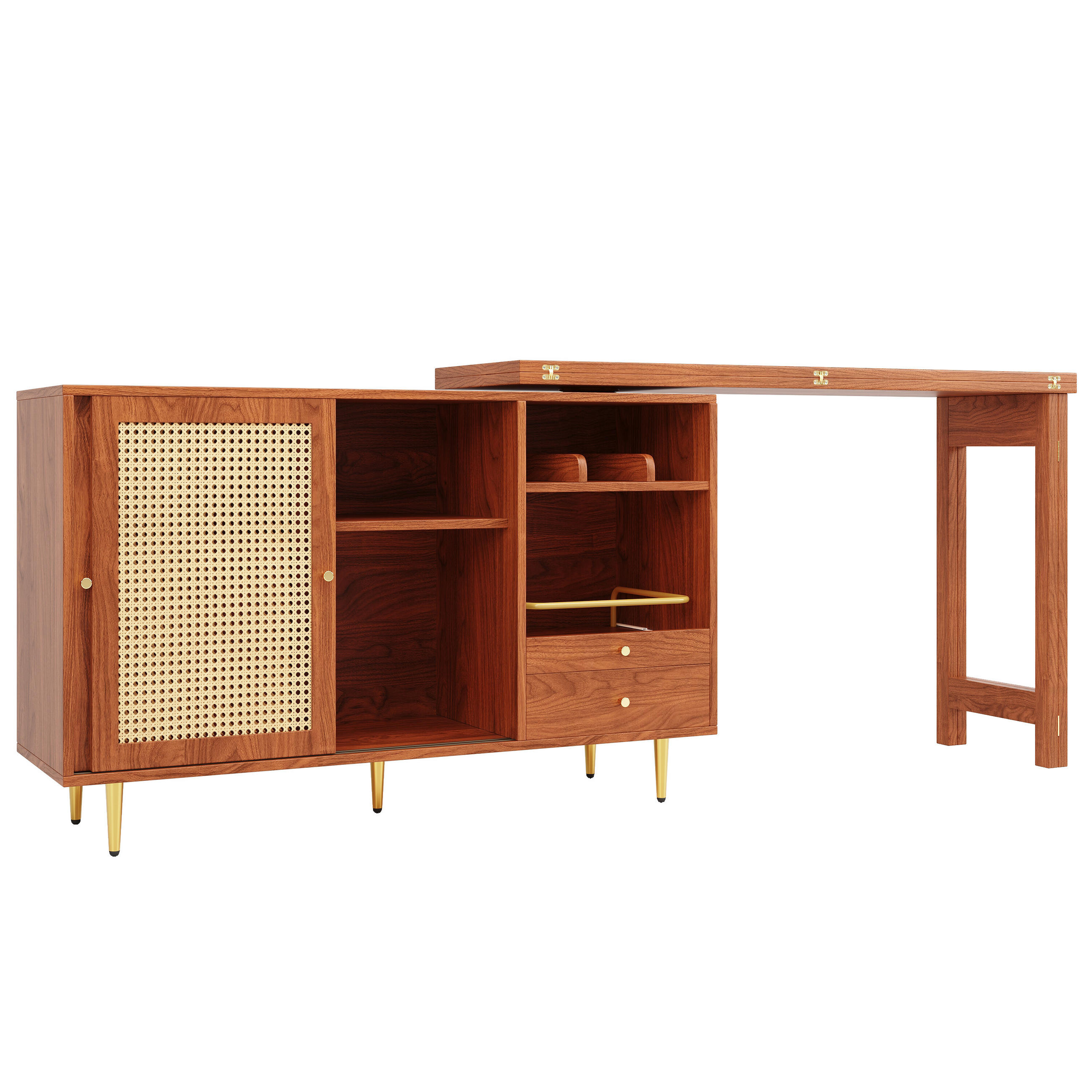 BARTISCH Braun 107/40/71,4 cm - Braun, Holzwerkstoff (40/76/187cm) - Urban Meuble