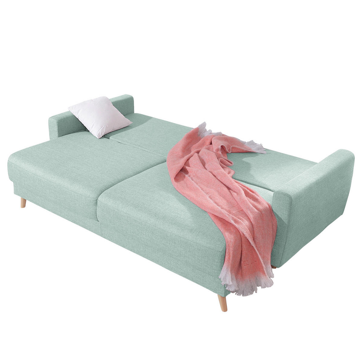 3-SITZER SOFA - Grau, Holz (220/90/90cm) - home24