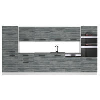 KÜCHENZEILE Naomi 360 cm, mit Arbeitsplatten, Glamour Wood - Grau, Holz (360/204/60cm) - B BELINI GROUP