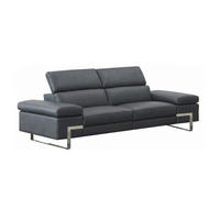 2-SITZER Sofa Opera Echtleder Anthrazit - Anthrazit, Leder/Metall (195/75/109cm)