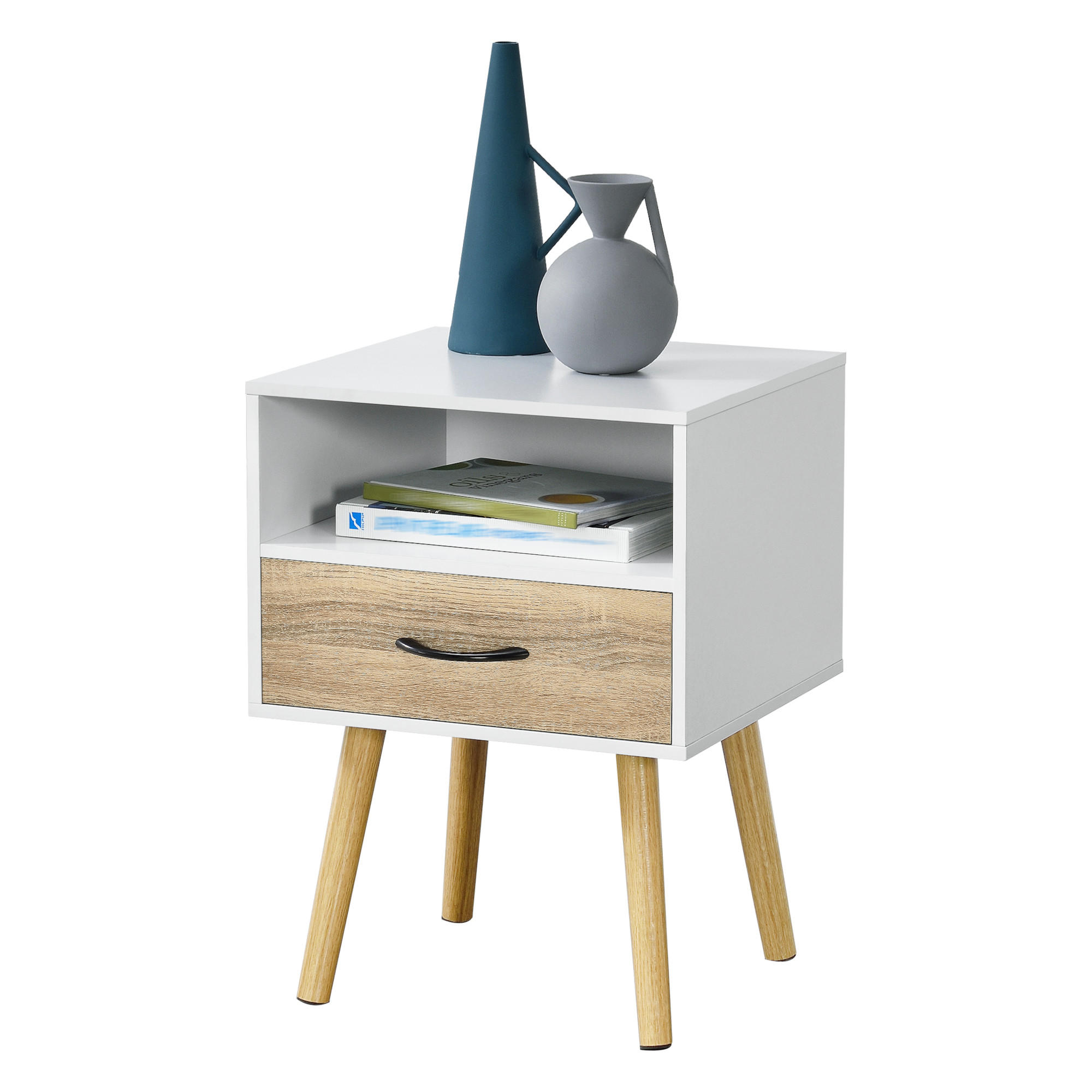 BEISTELLTISCH Gävle - Eichefarben/Naturfarben, Holz/Holzwerkstoff (40/42/57cm) - [en.casa]